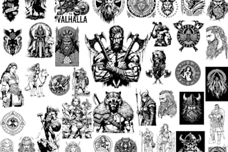 design custom vintage viking warrior logo