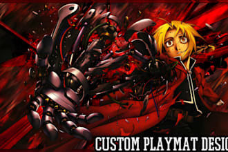 create playmat design tcg pokemon playmat card game design, mtg anime yugioh art