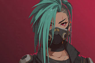 design anime character , cyberpunk character