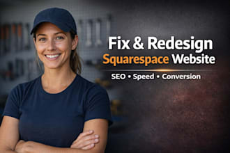 redesign your squarespace website, fix SEO and optimize for speed and conversion