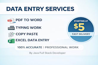 do fast and accurate data entry and typing work