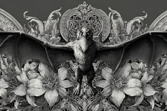 create a beautiful gothic ornamented illustration