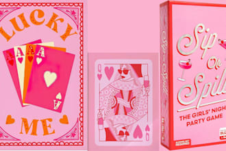 custom adult playing card deck drinking party game card box and rulebook design