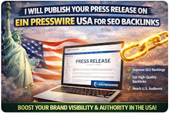 publish your press release on ein presswire USA for SEO backlinks