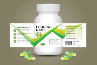 do peptide vial label, vial label design, product label design