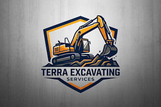 design a bold and professional excavator logo for your brand