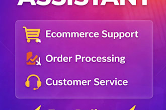 be your ecommerce virtual assistant for order processing and support