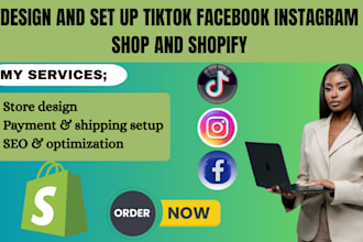setup tiktok shop facebook  instagram shop or shopify dropshipping store
