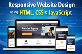 create a responsive website using HTML CSS javascript