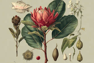 draw botanical watercolor clipart