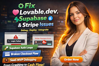 fix lovable dev deployment errors, supabase auth, stripe payment integration