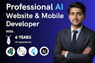 develop ai website, chatbot, mobile app and full stack ai solutions