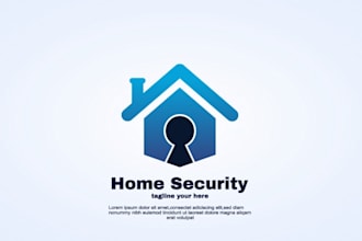 do modern cyber security lock logo design