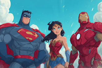create superhero comic superhero character marvel style