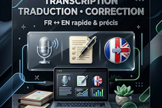 transcription, correction et traduction fr en