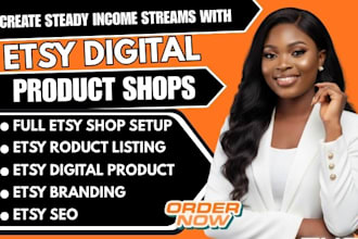 do etsy shop setup for digital products, etsy SEO listings, etsy shop