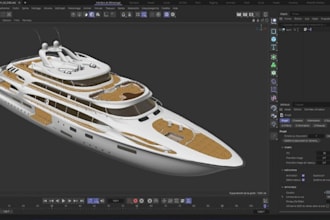 create realistic 3d yacht model 3d ship model for rendering animation and ads