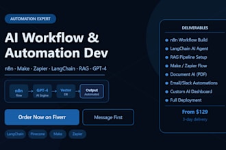 create ai automation agent, rag pipeline and langchain workflow app