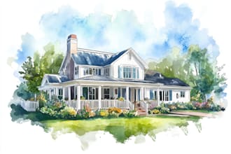 paint watercolor house portrait