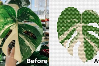 turn your idea or image into a simple cross stitch pattern