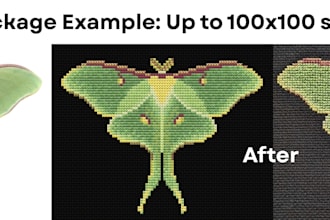 turn your idea or image into a simple cross stitch pattern