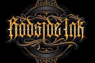 create awesome vintage, hand lettering, victorian and tattoo studio logo design