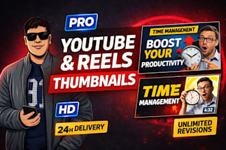 design professional thumbnails for youtube, reels, and short