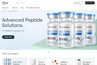 design shopify peptide website shopify fitness store woocommerce peptide store