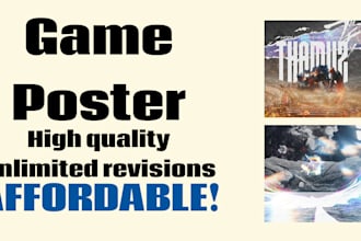 create a high quality, budget friendly game poster