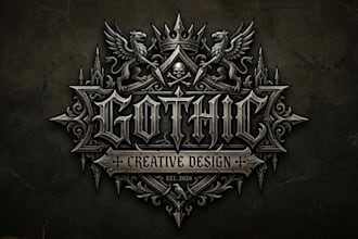 design a dark and stylish gothic logo for your brand