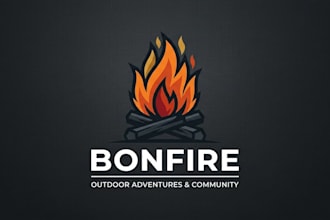 design a warm and creative bonfire logo