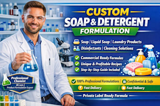formulate soap, detergent, laundry and cleaning products as a chemist