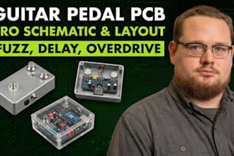 design custom guitar pedal pcb, printed circuit board, audio pcb design for diy