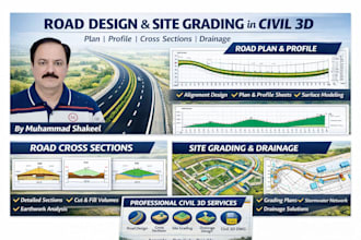 create road plan profile cross sections and site grading in civil 3d