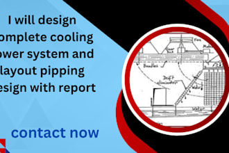 design complete cooling tower system and layout pipping design with report