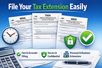 e file extension forms 4868, 7004, 8868 for personal, llc and corporation tax