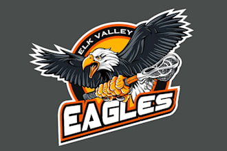 design high quality eagle mascot logo with t shirt design