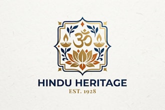 design a beautiful and spiritual hindu style logo