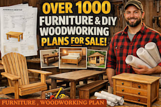 over 1000 furniture, carpentry plans, diy woodworking projects plans for sale