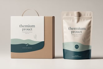 design creative box, pouch and label packaging design