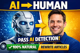 humanize ai content, rewrite articles, pass ai detection fast