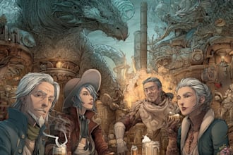 draw a fantasy or dnd party illustration for you
