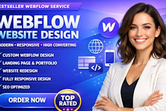 design, redesign webflow website, webflow portfolio and webflow landing page