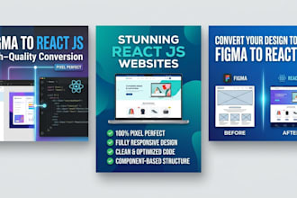 convert figma to react js website with pixel perfect design