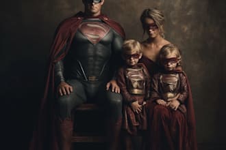 family superhero character art for you