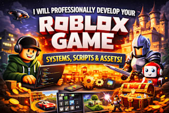 creatively develop a roblox game, system, script and assets