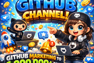 promote github channel, github marketing to over 1million people