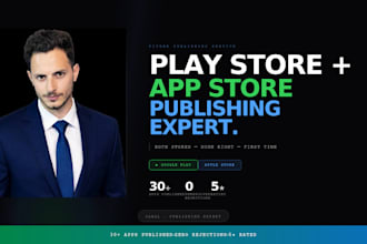 publish your app to play store or app store with full setup