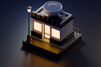 create 3d models, animation and interior design in blender
