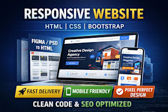 convert figma to responsive HTML CSS website design